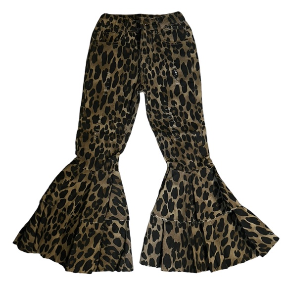 NEW Girls Leopard Bell bottoms - Picture 1 of 6